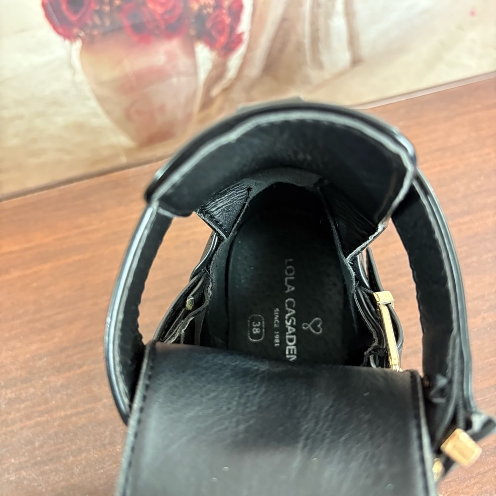 Lola Casademunt Buckle Anke Black Combat Boot - Picture 11 of 14